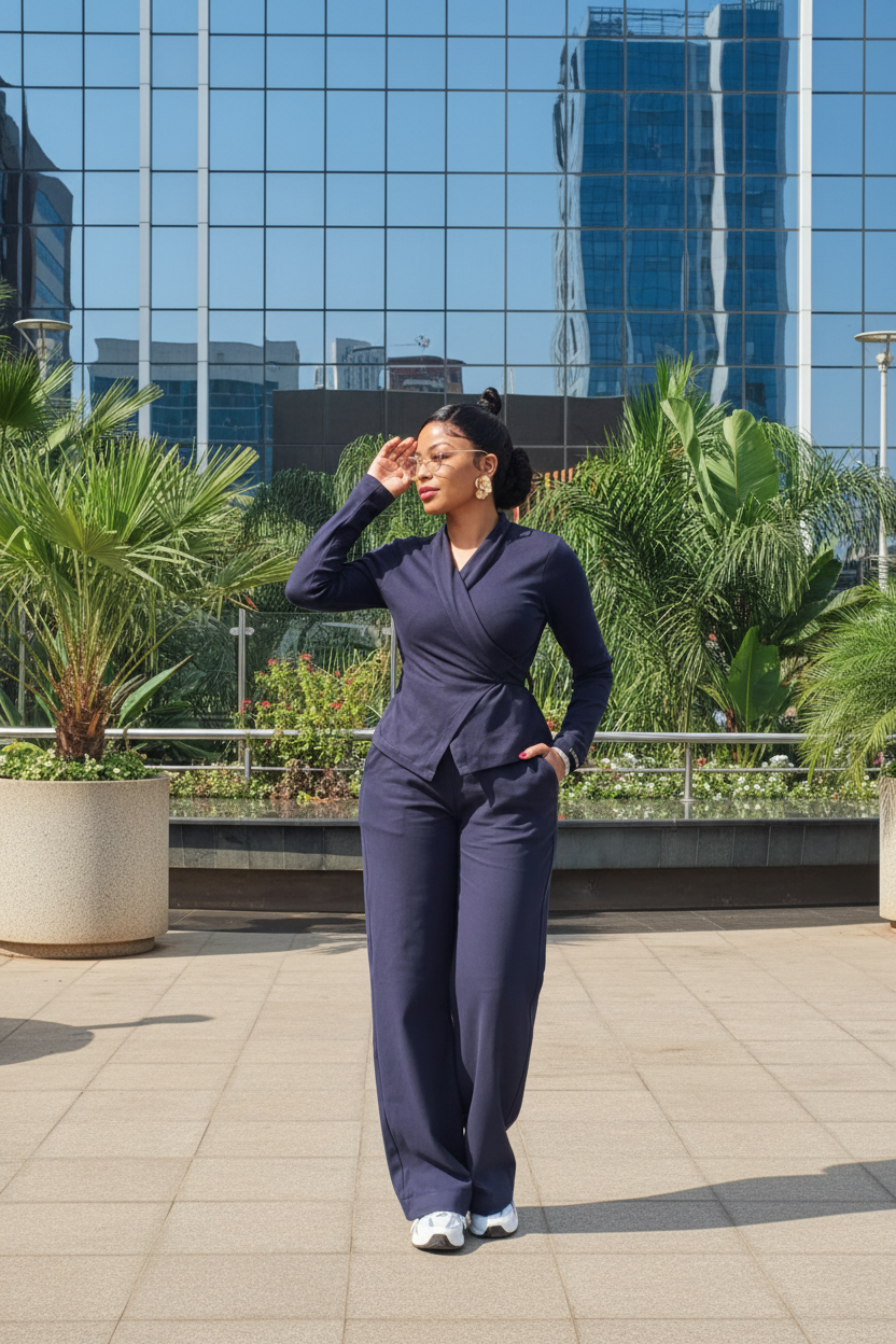 Navy Wrap Plaza